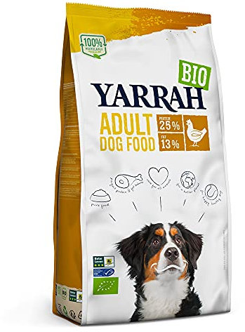 Yarrah Adult Nahrhaftes Bio-Trockenfutter für Hunde – für alle Erwachsenen Hunde | Exquisite Biologische Hundebrocken mit Huhn, 5kg | 100% biologisch & frei von künstlichen Zusätzen