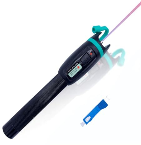 Elfcam® - Glasfaserkabel Tester, 10mW 10KM Visuelle Fehlersuche für LWL LC SC FC ST E2000, Glasfaser Rotlicht Stift Kabel Tester Detektor Meter, Rotlichtquelle mit LC-Stecker