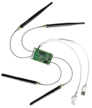 VONETS Módulo WiFi de Doble Banda 2.4G/5G Puente inalámbrico Ethernet WiFi Router/Repetidor WiFi Hotspot Adaptador RJ45 con 4 Antenas para Bricolaje Ingeniería PS3, Dispositivo de Red VM5G