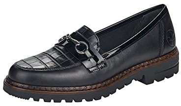 Rieker Mocassins 5462 pour Femme, Noir, 42 EU