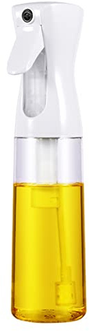 ACAREY vaporizador de aceite, vaporizador de aceite y vinagre, pulverizador de aceite de oliva, botella pulverizador de aceite para cocina barbacoa (300 ml, blanca)