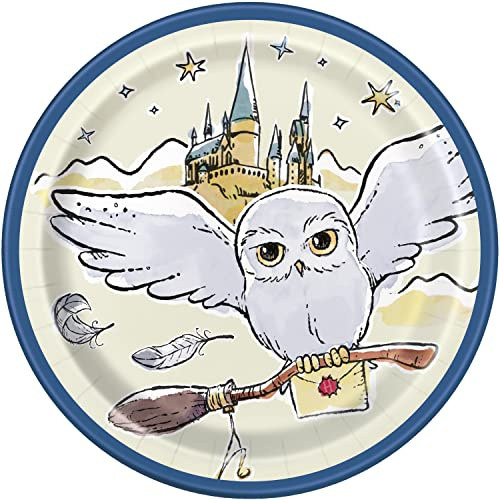 Unique Party 23934EU - Assiettes en Carton - 18 cm - Fête à thème Harry Potter - Paquet de 8
