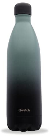 QWETCH - Trinkflasche Originals Edelstahl Isolierflasche 1L Khaki Graphit - Thermosflasche 24h Kalt & 12h Heiß - Auslaufsicher, BPA-frei, Wiederverwendbar - Perfekt für Sport, Reisen, Büro & Wandern