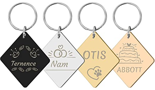 CAMAL Hundemarke mit Gravur, Hundemarke Personalisiert aus Edelstahl für Kleine Große Hunde und Katzen, Plakette mit Gravur, Rund, Knochen, Herz, Pfoten, Viele Optionale Formen