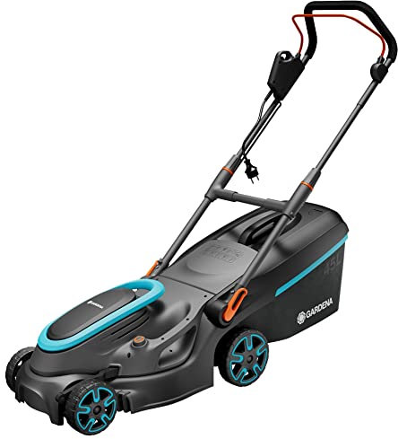 Gardena Elektro-Rasenmäher PowerMax 37/1800 G2: Mäher bis 500 m², 1800 W Leistung, 37 cm Schnittbreite, 45 l Fangvolumen, 35 bis 65 mm Schnitthöhe, ErgoTec Plus Griff, zusammenklappbar (14637-20)