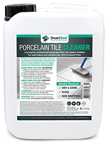 Smartseal Porcelain Patio Cleaner - Premium Indoor and Outdoor Tile Cleaner - Ultimate Solution Ideal For Porcelain Patios, Paths, Driveways, And Indoor Tiles - (5 Litres)