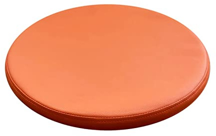 ZIBENE Stuhlkissen Rund 40cm, Barhocker Sitzkissen Rund 40c4m Durchmesser, Waschbar Sitzpolster Stuhl Rund Wasserdicht Leder Bezug, Memory-Schaumstoff Stuhlauflagen KüChenstuhl Orange