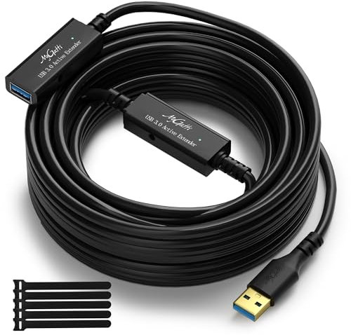 Mygatti 10 M USB 3.0 Cavo di prolunga del ripetitore attivo,22 AWG prolunga USB A maschio-femmina per carichi pesanti,2 chip amplificatore di segnale,USB 3.0 Male to Female,per stampante,Xbox,ecc.