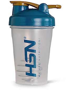 HSN Shaker We Are Nutrition! Libre de BPA | 400ml | Transparente-Azul | Vaso Mezclador con Bola Mezcladora | Cierre Hermético y Tapón Anti-Fugas | Sin Olores | Fácil Limpieza