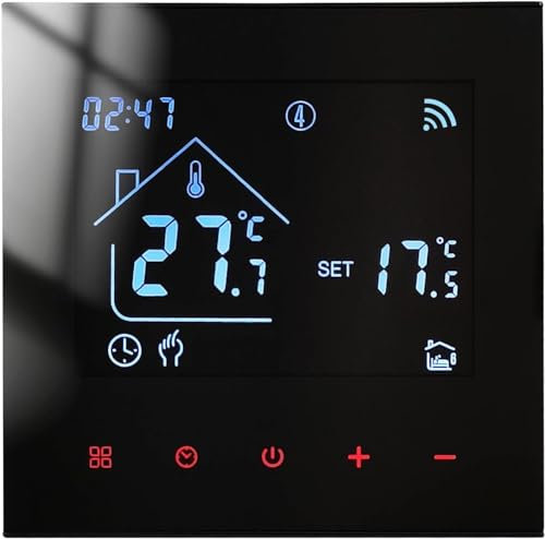 Termostato WiFi per Caldaia a Gas,Termostato Ambiente da incaso con la scatola 86 * 86mm Schermo LCD Programmabile con Telefono App(90-240V)