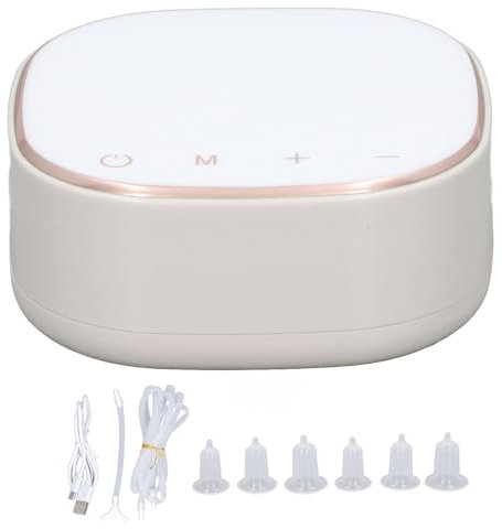 Elektrischer Brustwarzenkorrektor, 9-stufig Verstellbarer Umgekehrter Korrektor, Wiederaufladbarer Flacher Kurzer Brustwarzenzieher mit 6 Abdeckungen für Frauen (Weiß)