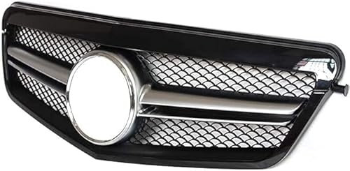 Auto Kühlergrill für Ben z E-Class W212 2010-2013, Grill Schwarz Glänzend Doppel-Lamellen Grill Front Doppel Rippen Grill Kühlergrill Links Rech