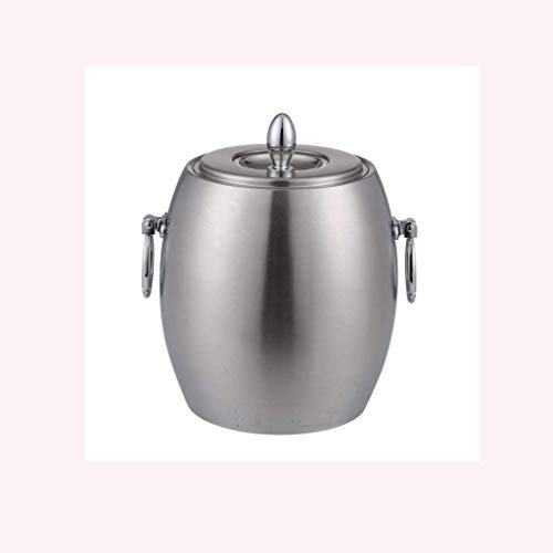 Pimex ice bucket, Ice Bucket, Stainless Steel Ice Bucket - Insulated Ice Bucket Wine and Bar with Ice Bucket, Outdoor Camping Silver Ice Bucket, Double Insulated Small Ice Bucket