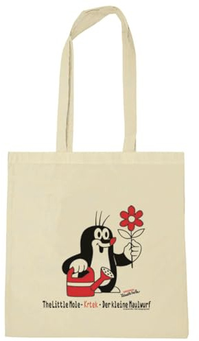 Logoshirt® Krtek Der kleine Maulwurf Baumwolltasche 38x42 cm | Der kleine Maulwurf - original, süßes Cartoon-Motiv für Maulwurf-Fans, bedruckt, lange Henkel, ideal für Alltag und Einkauf