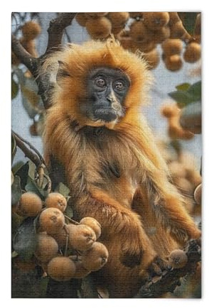 Jigsaw Puzzle 1000 Pieces for Adults Monkey Sits in A Tree Wood Puzzles Educational Brain 21218297