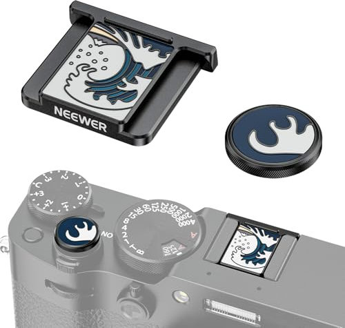 NEEWER X100V X100VI Hot Shoe Hot Shoe Cover and Shutter Caps Set, Cold Shoe Cover with Shutter Release Photography Accessories Compatible with Fujifilm X100V X100VI, Black, CA115