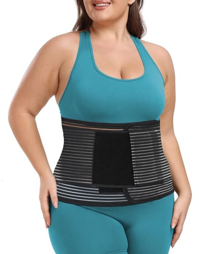 Abdominal Binder Post Surgery Plus Size | Postpartum Belly Band Wrap | Post C Section Belly Binder | Stomach Compression Hernia Belt For Men or Women Hernia Surgery, Natural Birth, Abdominal Injuries,Hysterectomy (4XL)