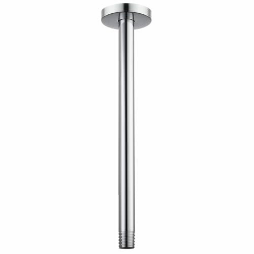 Brazo de Ducha Voolan con Brida, Tubo de Ducha Fijo Montado en el Techo, Brazo de Repuesto de Ducha de Lluvia Recto para Baño, Conexión Universal 1/2 NPT (40.5cm, Redondo)