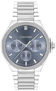 Calvin Klein Orologio Analogico Multifunzione al Quarzo da Donna Collezione VIBRANCY con Cinturino in Acciaio Inossidabile Argentato - 25100051