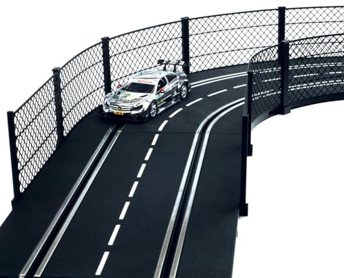 Overdrive-Racing Fangzaun System Schwarz 10m Kompatibel mit Carrera Digital 124 132 EVO Kurven Geraden Zaun Bande Slotcar