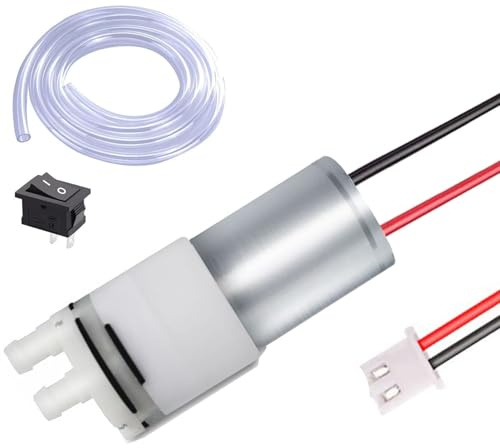 RUNCCI-YUN DC 6V-12V 370 Mini Miniature Electric Diaphragm Self-Priming Vacuum Pump,for Aquarium Tea Machine Fish Tank Water Cooling（with pre-Wired）