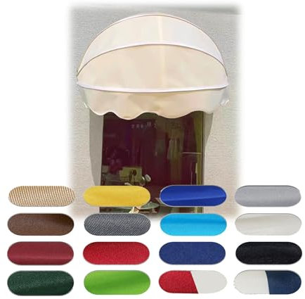 140/150/160/170 Cm Tende Da Sole Da Balcone, Tende Cappottina Da Sole, Tettoia A Cupola Pieghevole Per Porte, Tende Da Sole A Cupola, For Cortile Negozio Cafe Giardino(Beige,170cm-66.93in)