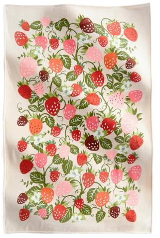 Vera Bradley Women's Fleece Plush Throw Blanket, Strawberry Vines, One Size