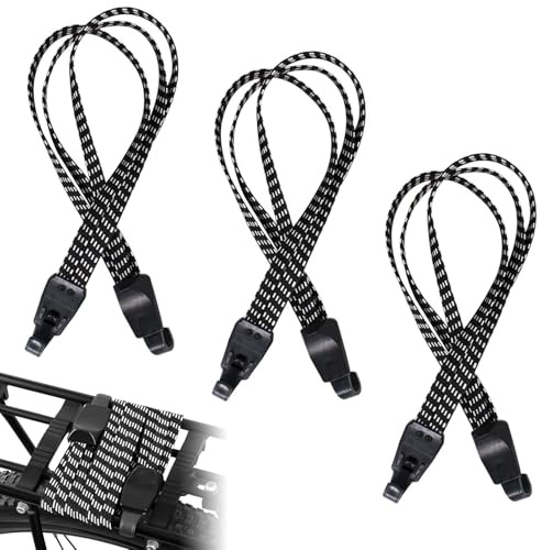 3 Stück Gepäckspanner, 65cm Gummispanner mit Haken, Fahrrad Spanngurt Elastisch, Gepäckträger Spanngurte, Spanngurt Fahrrad verstellbar für Motorrad, Rucksack