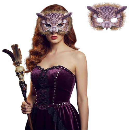 Eulen Wolf Tiermaske Realistische Vogel-Raubtiermaske für Männer und Frauen Ideal für Halloween, Cosplay, Party, Karneval und Fasching (Owl)
