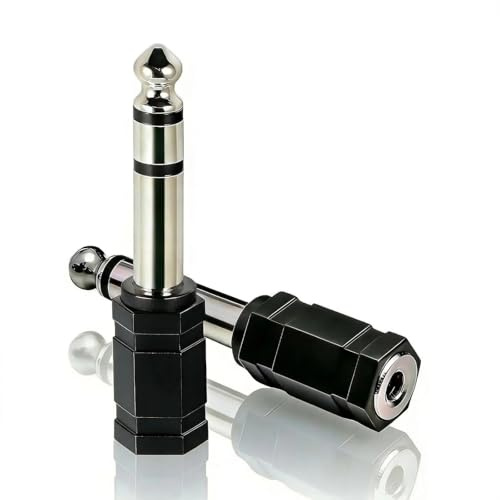 2 Pack Headphone Jack Adapter 6.5mm Male to 3.5mm Female Audio Jack Plug for Headphone Adapter, Connection of Headphones to Audio System Audio Stereo Adapter for Microphones, Digital Piano, Keyboard