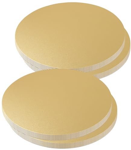 LEXININ 24 PCS 10 Inch/25cm Gold Cake Card Board, Round Cake Base for Wedding Party Decoration