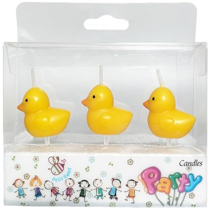 3 velas de cumpleaños con diseño de animales lindos para pasteles, velas hechas a mano en forma de pato para un ambiente creativo