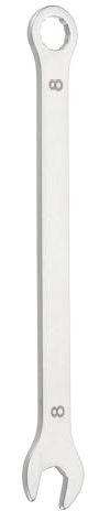 sourcing map Super Thin Combination Wrench 8mm Metric 12-Point Box and Open End Stainless Steel Double Ended Spanner Tool for Automotive Pipe Furniture Machinery DIY Repair, Silver