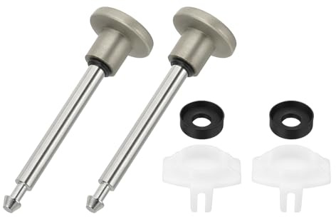 sourcing map 2 Set Tub Spout Diverter Repair Kit, Bathtub Leaky Faucet Repair Replacement Parts Includes 2 x Valve Stems, 2 x Cup Seals and 2 x Gate (Brushed, Silver)