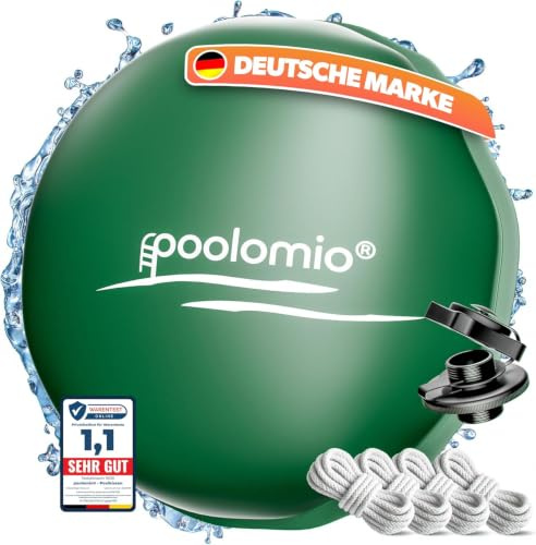 poolomio Poolkissen Winter rund 4m, Luftkissen Pool 420 g/m², Winterkissen | Für Pools 420-550 cm zur Überwinterung – frost- & chlorbeständig, 2-Kammer-Ventil, inkl. 15 m Seil & Reparaturflicken