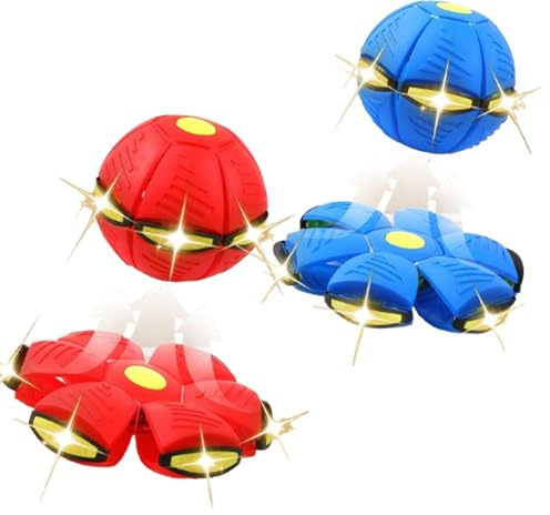 Générique Balle rebondissante Magique à 6 lumières pour Enfants – Soucoupe Volante Transformable pour Jeu en Famille et Chien – Jouet interactif et éducatif pour développement Moteur