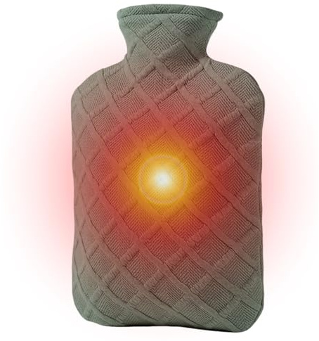 Bolsa De Agua Caliente Con 1.2L Calentador De Cama Con Agua Caliente | Extraíble a Prueba de Fugas Retención de Calor 4-6 Horas con para Camping Viaje Escuela Invierno Cuello Hombro Mano Espalda