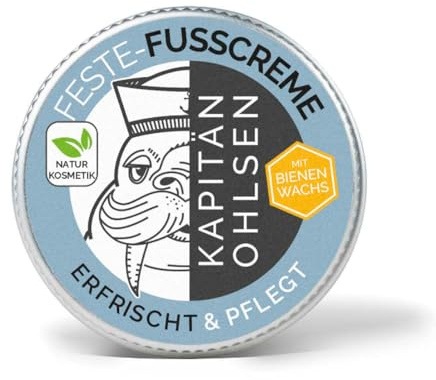 KAPITÄN OHLSEN Feste Fusscreme - reichhaltige Fußcreme mit Sheabutter und Bienenwachs - Intensivpflege mit frischem Duft für trockene Füße