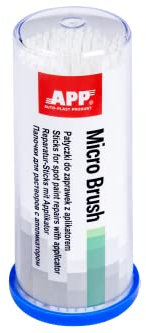 AUTO-PLAST PRODUKT APP Micro Brush - Lackstifte mit Applikator | Lacktupfer | weiß | 1,0 mm | 100 Stück, Weiss