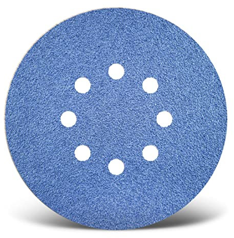 MENZER Blue Klett-Schleifscheiben, 150 mm, 8-Loch, f. Exzenterschleifer, Zirkonkorund (25 Stk.) K120