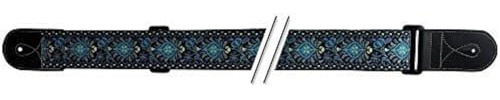 GEWA 531069 Gitarrengurt Folklore Edition Jacquard Blue Yellow, 34x6.5x5 cm
