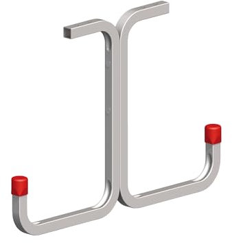 Gedotec Deckenhalterung - Doppel-Deckenhaken zum Schrauben Stahl verzinkt | 1 Stück T-Profil-Haken inkl. Befestigungsmaterial | Allzweckhaken aus Metall | Wandhalterung Garage | Wand-Montage - U Haken