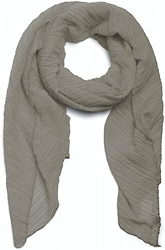 styleBREAKER Damen Schal Plissee Baumwollmix 96x192cm | Gekreppte Oberfläche. feine Falten. fließendes Gewebe. Stola Design. weiche Haptik. Handwäsche empfohlen.
