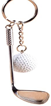 LL-Golf Golf Schlüsselanhänger mit Golfschläger und Golfball | Golfgeschenk / Geschenk Geschenkidee / Golfer Golfspieler Schlüssel Anhänger