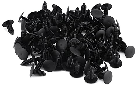 Qiilu Fixation Plastique Clips, 100 Pcs Universel De Voiture Porte Garniture Bumper Rivets Clip Vis Poussoir Attache Retenue Clips