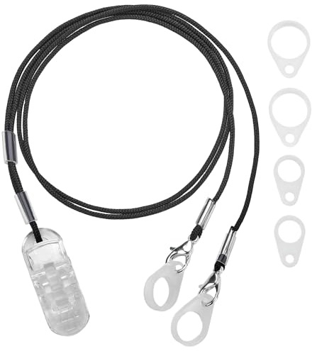 MEDca Clip para audífonos - Soporte protector con cuerda anti-perdida - Cuerda con lazos y clip y clip de seguridad Ideal para audífonos retroauriculares y amplificadores de sonido personales
