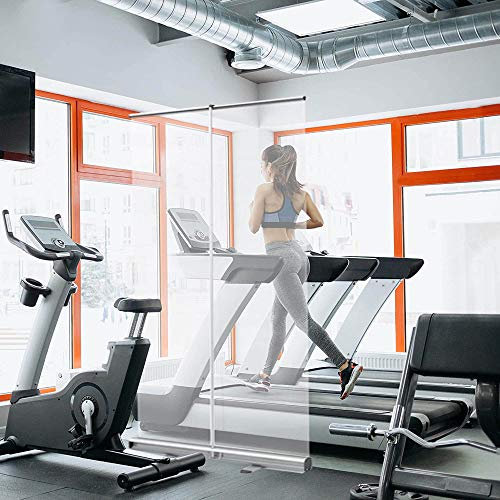 Roll up The Transparent Banner，Sneeze Guard Screen，Social Distancing Screen，Spit Protection，Floor Standing Transparent Partition Screen/A / 60×160cm