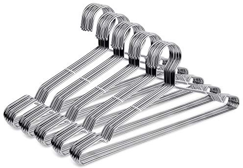 Fayleeko Wire Coat Hangers - 17.7 Inch Heavy Duty Stainless Steel Hangers (50 Pack)