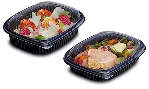 MAQA 40 pz Contenitori plastica con coperchio per alimenti 1250 ml, Contenitori per asporto ermetici