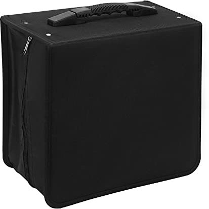 Trintion CD Case Disc Carry Case 500 Disc Capacity Portable Holder Protector CD Binder Wallet Bag Large with Zipper Closure Oxford DVD Handbag Storage (Black, 500)